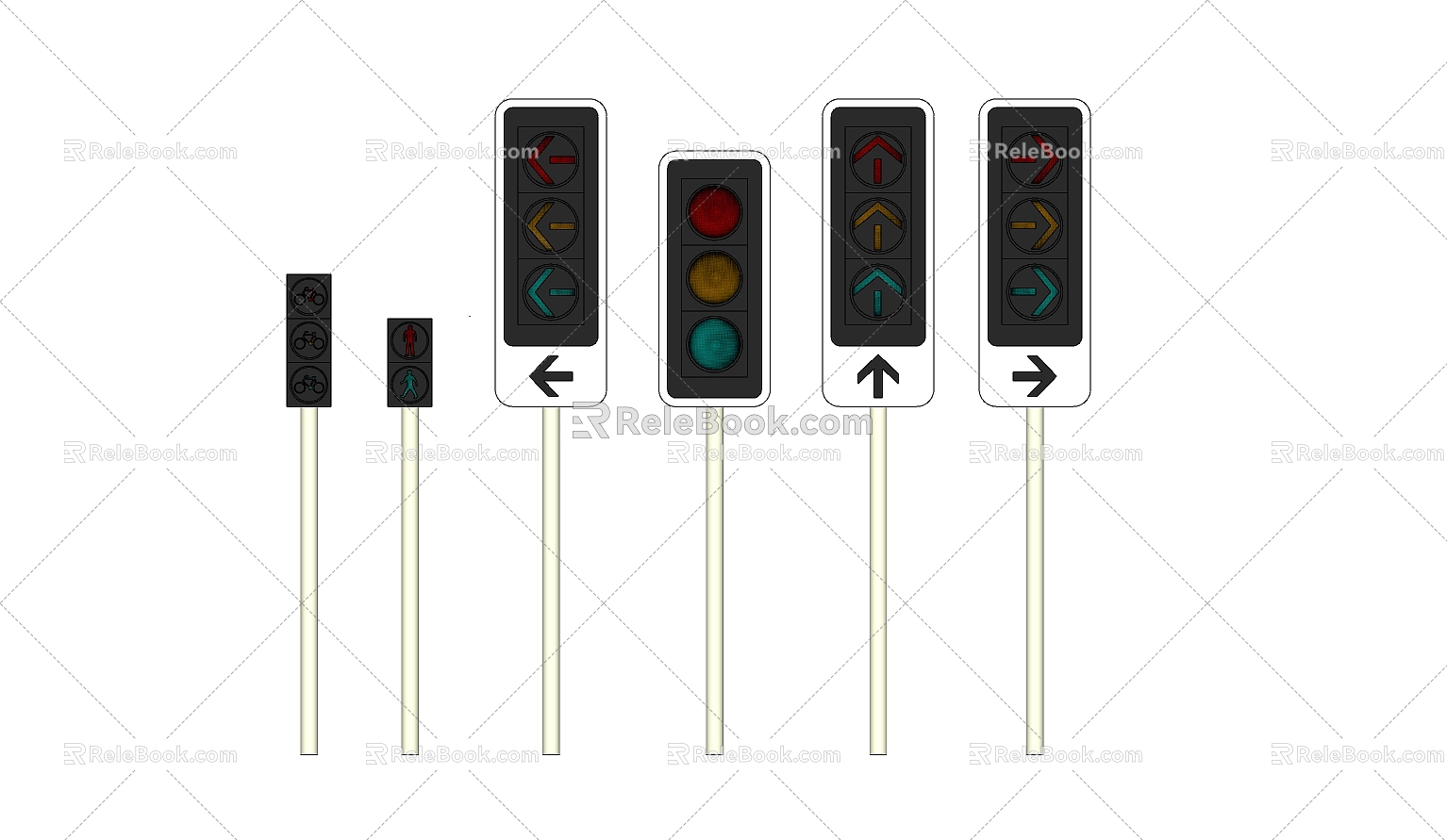 Modern traffic lights traffic facilities 3d model