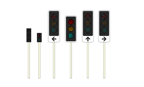 Modern traffic lights traffic facilities 3d model