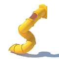 Vibrant Yellow Curved Pipe Shaped Garden Ornament For Outdoor Decoration