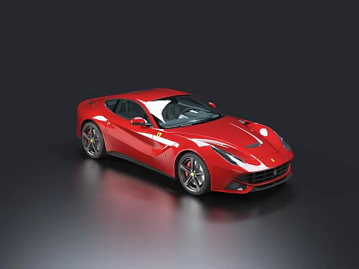 Red Ferrari Sports Car With Sleek Aerodynamic Design And Stylish Wheels 3d model