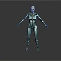 Futuristic Female Robot With Metallic Body Structure And Mechanical Joints