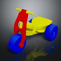 Colorful Children's Ride On Toy with Red Frame Yellow Seat and Blue Wheels
