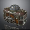Steampunk Wooden And Metal Structure Design With Dome Glass And Windows