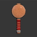 Rubber Head Hammer Design With Metal Bands And Spiral Red Handle