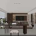 Modern Living Room Interior With Cozy Sofa Built in Bookshelves and Large Windows