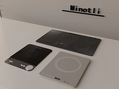 Minotli Three Different Electric Cooktops Modern Kitchen Appliances 3d model