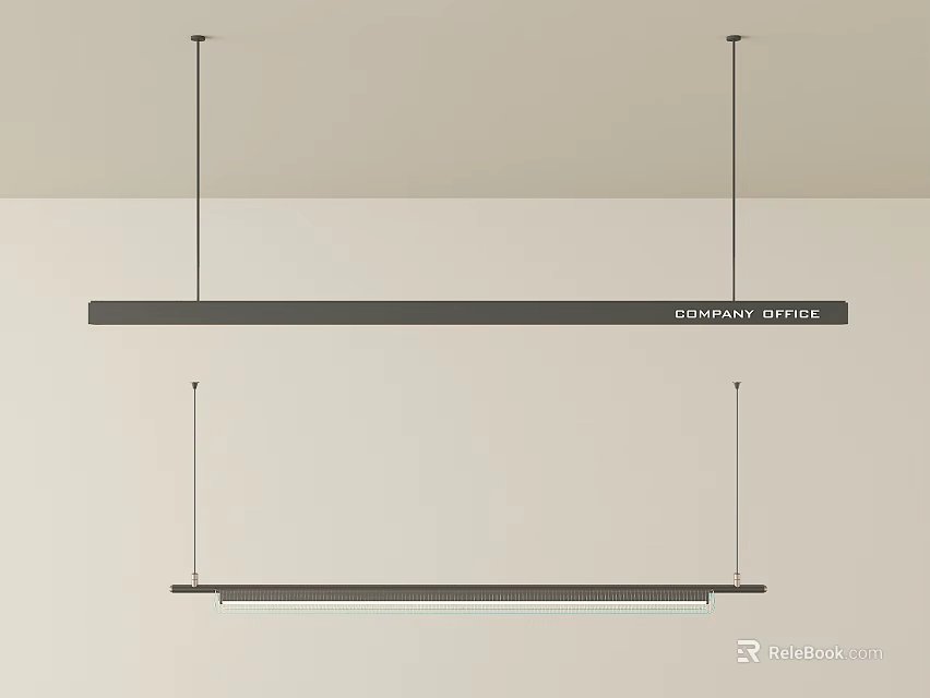 Modern Linear Pendant Ceiling Lights For Company Office Interior Design 3d model