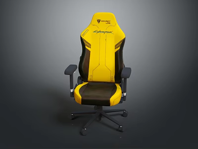 Yellow And Black Racing Style Ergonomic Office Chair With High Back Armrests And Wheels 3d model