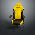 Yellow And Black Racing Style Ergonomic Office Chair With High Back Armrests And Wheels