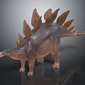 3D Stegosaurus Dinosaur Model With Detailed Back Plates Tail Spikes And Skin Texture