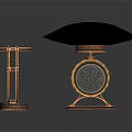 Vintage Desk Accessories With Brass Base Magnifying Lamp And Black Shade
