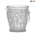 Elegant Transparent Glass Decorative Ornament With Intricate Female Figure Reliefs Design