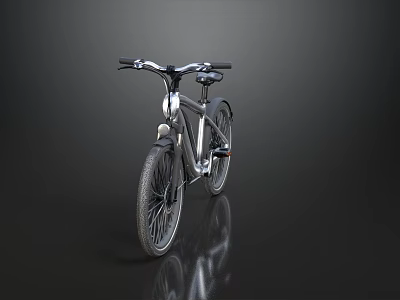 Modern Sleek Bicycle Design With Metallic Frame And Reflective Wheels 3d model