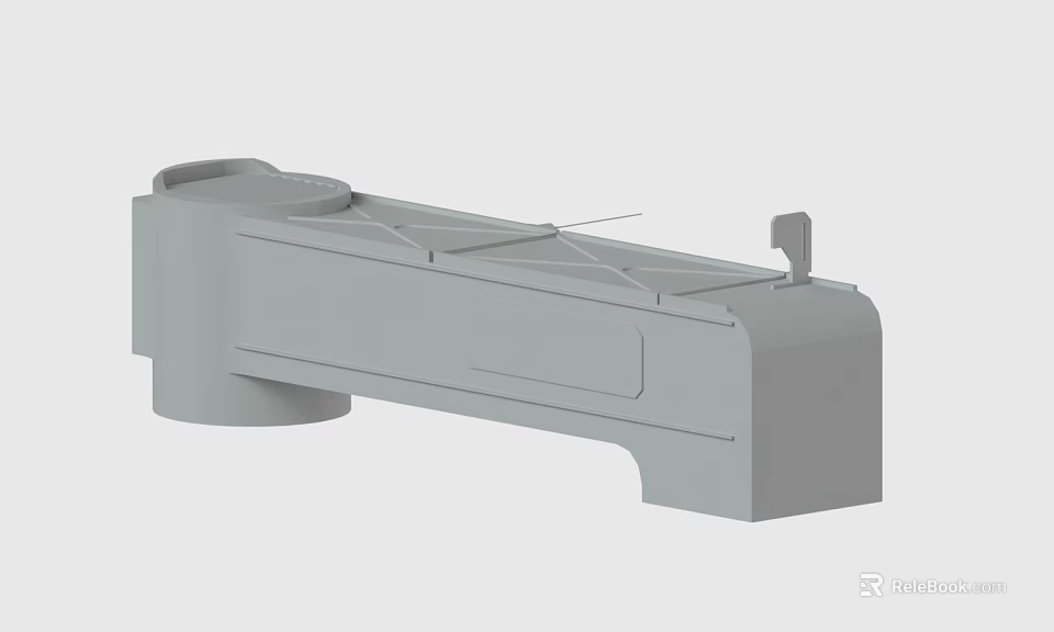 Gray 3D Model of Detailed Mechanical Part with Structural Features 3d model 