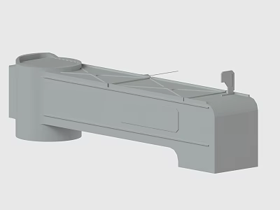 Gray 3D Model of Detailed Mechanical Part with Structural Features 3d model
