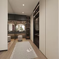 Modern Bedroom Interior With Comfortable Bed Nightstands Large Windows And Area Rug