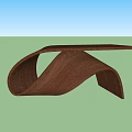 Log Streamline Design Desk 3d model