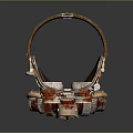 Steampunk Vintage Mechanical Headwear Featuring Red Metallic Finish And Gears Pipes Elements