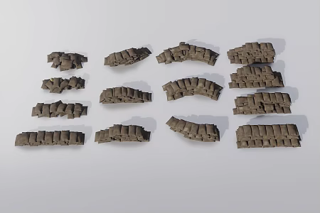 Sandbag bunker 3d model