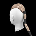 Game and Movie Character 3D Head Model With White Face and Brown Hairstyle