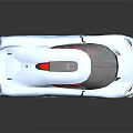 Light Blue Sports Car With Sleek Design Red Interior Black Roof And Silver Wheels