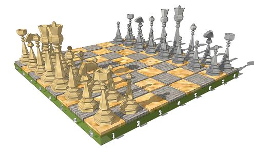 Modern Chess 3d model