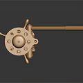 Golden Precision Mechanical Device With Vertical Column Horizontal Handle And Base