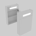 Sleek Modern Bathroom Vanity With Silver Mirror And Wall Mounted Cabinet Design