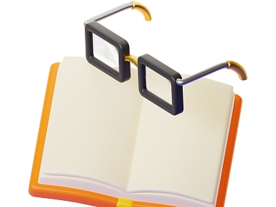 Modern Book Glasses Cartoon Books Cartoon Glasses 3d model