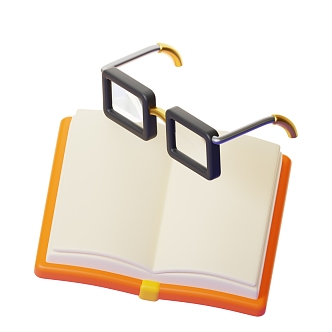 Modern Book Glasses Cartoon Books Cartoon Glasses 3d model