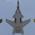 Military Fighter Jets Flying In Formation In Sky 3d model