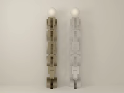 Contemporary Stacked Floor Lamps In Brown And Gray For Modern Interior Design 3d model