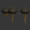 Futuristic Spherical Structures With Grid Surfaces Golden Supports Connecting Lines And Floating Sphere