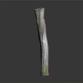 Green Plants And Moss Growing On Natural Tree Stump Decorative Piece