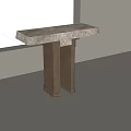 Elegant Modern Console Table With Beige Marble Top And Bronze Metal Base 3d model