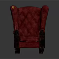 Classic Red Diamond Tufted Upholstered Armchair With Dark Armrests And Elegant Design