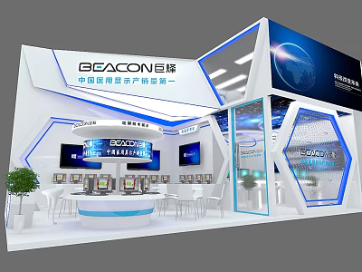 BEACON Exhibition Booth Showcasing Leading Medical Products In China Region 3d model