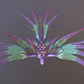 Colorful Mythical Bird With Vibrant Iridescent Feathers Long Wings And Artistic Design