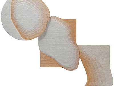 Round Carpet With Neutral Tones Layered Design And Soft Textured Edges 3d model