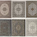 Square Rugs With Different Traditional Intricate Patterns And Multiple Colors 3d model
