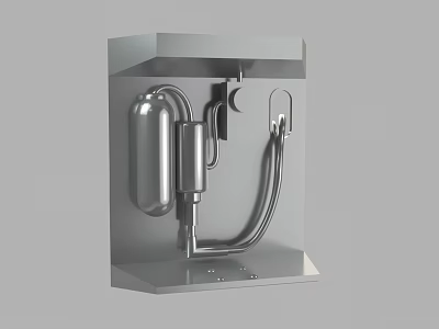 Stainless Steel Industrial Equipment Featuring Pipes Storage Tank And Mounted Frame 3d model
