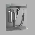 Stainless Steel Industrial Equipment Featuring Pipes Storage Tank And Mounted Frame