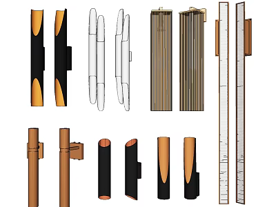 Modern Wall Sconces With Various Design Styles And Different Color Finishes 3d model