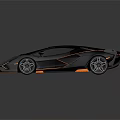 Black Sports Car With Sleek Aerodynamic Design And Orange Exterior Accents