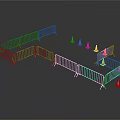 White Temporary Fencing Arrangement With Red Traffic Cones For Safety Setup