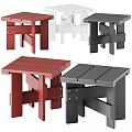 Wooden Stools With Various Colors Red White Gray And Simple Modern Design