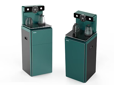 Green And Black Standing Daily Appliances With Control Panel And Dual Units 3d model