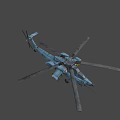 Advanced Military Attack Helicopter With Rotors Missiles And Combat Equipment