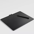 Sleek Black Drawing Tablet With Stylus Pen And Pressure Sensitive Surface Design 3d model