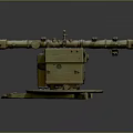 Vintage Military Weapon With Long Barrel Circular Base And Mechanical Components